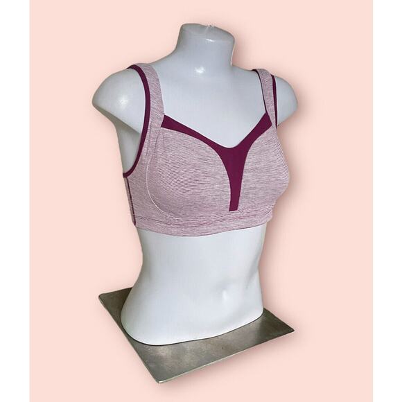 Lululemon TaTa Tamer Bra 32 AB Wine stripe - Picture 1 of 10